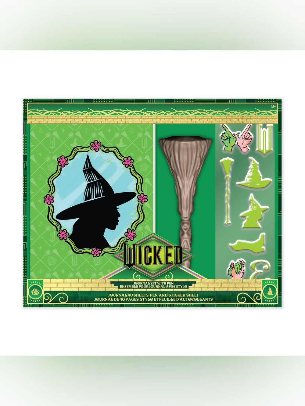 Wicked Themed Green Witch Journal & Sticker Set